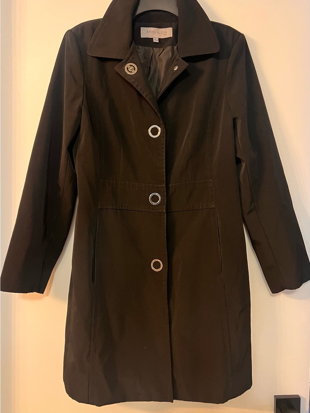 Anne Klein Brown Single-Breasted Trench Coat